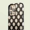 Polka-dotted Black with Phone Case for iPhone 17 17e 16e 16 15 14 13 12 11 X XS XR XSMAX 7 8 Air Pro Max Plus Double-layer Cover