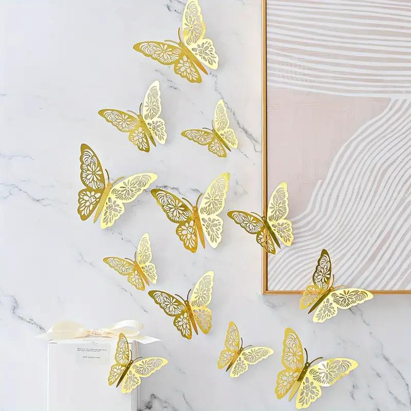 48Pcs/4Set 3D Butterfly Wall Decor 4 Styles 3 Sizes,Butterfly Decorations For Butterfly Birthday Party Cake Room Decorations