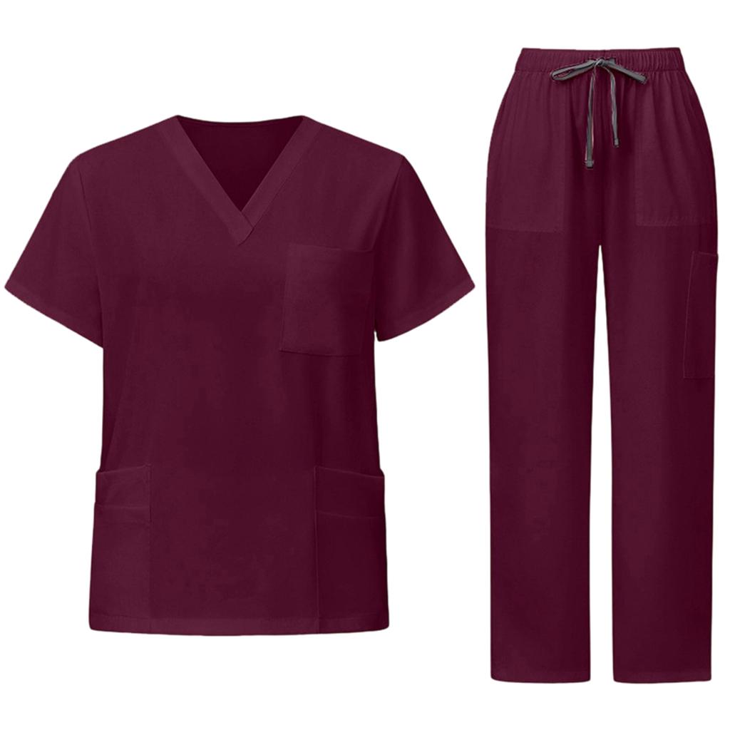 Unisex Loose And Comfortable V-neck Short Sleeved Pants Workwear Beauty Suit Protective Suit Set