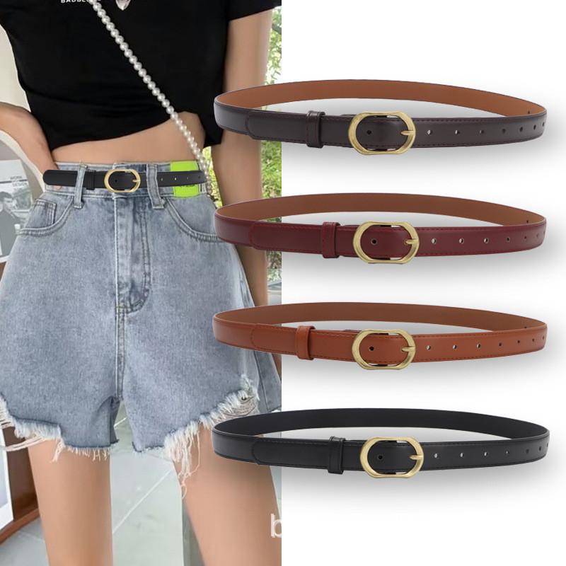 Vintage Leather Belt Women Versatile Decorative Waistband Casual Jeans Strap