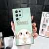 Cute Cartoon Bunny Rabbit Soft Phone Case for Samsung Galaxy S26 S25 Edge S24 Ultra S23 Plus S22 S21 FE S20 Black Cover Back She