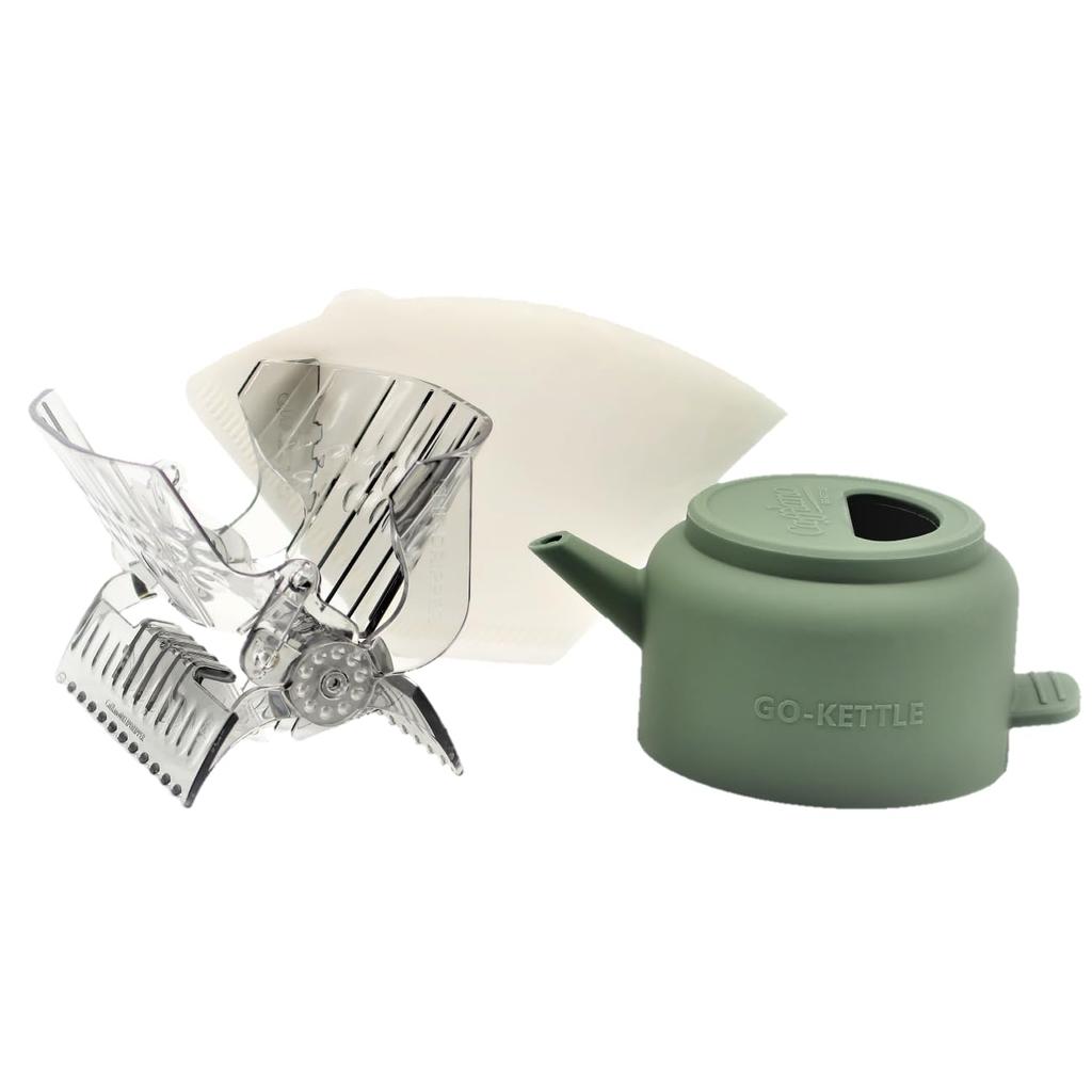 Cafflano Brewing Turn Any Mug into a Foldable Clip 50 Paper Portable for and Coffee Kit, Kettle, Dripper, Go-Kettle, Dripper, Filters, Portable,