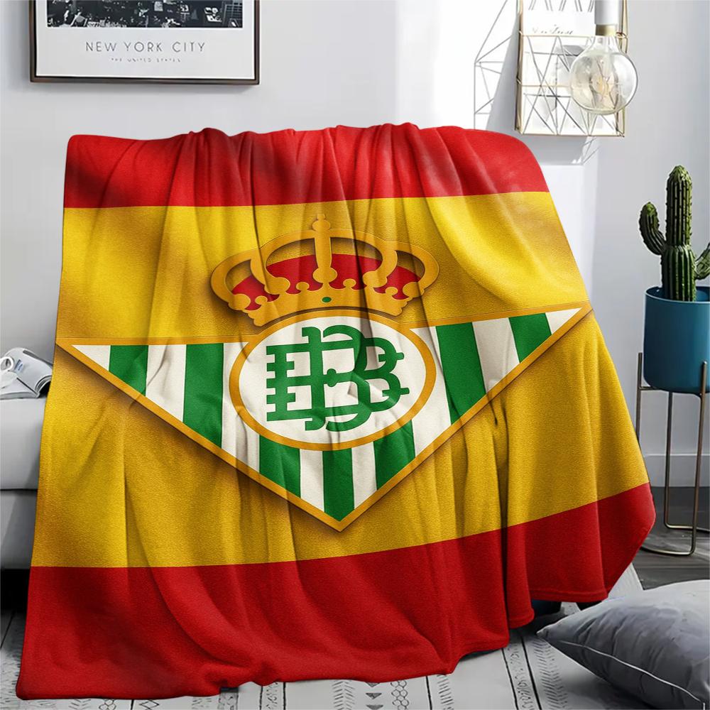 1Pc Real Betis Print Flannel Blanket, High quality Comfortable for All Seasons, Home Decor, Warmth and Comfort, Perfect for Christmas GiftS