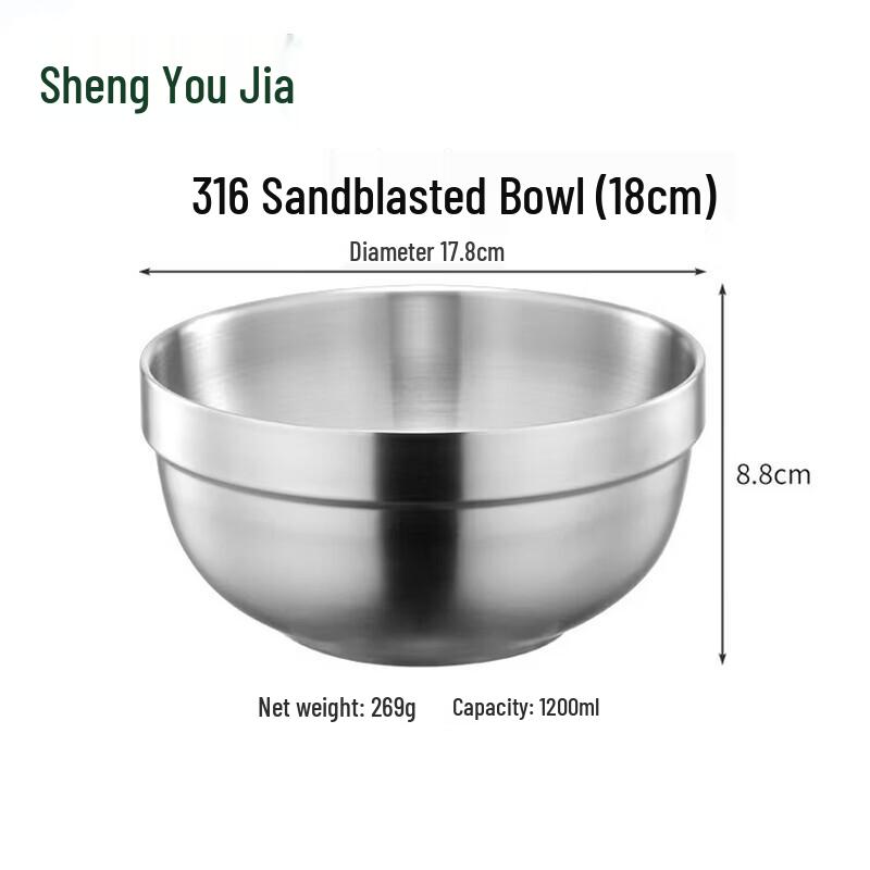 316 Stainless Steel Double-Wall Insulated Bowl