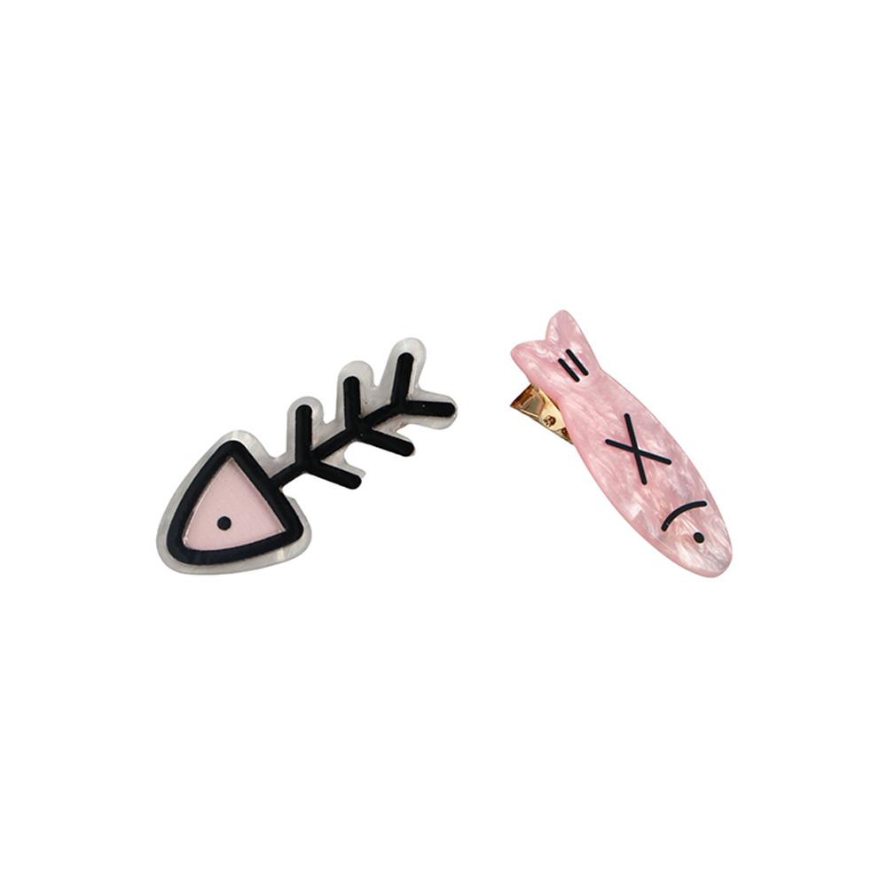 Acetic Acid Bangs Clip Fish Bone Hair Pins Side Clip Hair Clips for Women Women