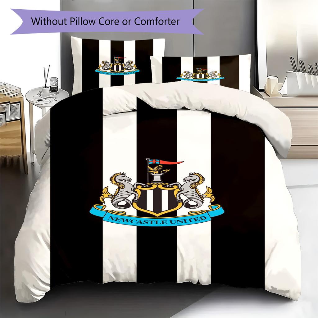 Newcastle United Patronen Beddengoed Set Dekbedovertrek Kussensloop Woondecoratie Cadeau (1 dekbedovertrek + 2 kussenslopen, zonder binnenkussen)