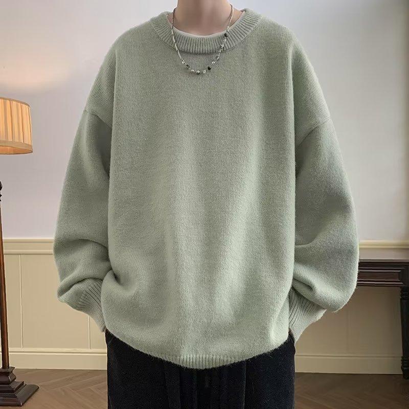 Autumn Winter Thickened Sweaters for Men Korean Style Trendy Loose Japanese Winter Hong Kong Style Pullovers