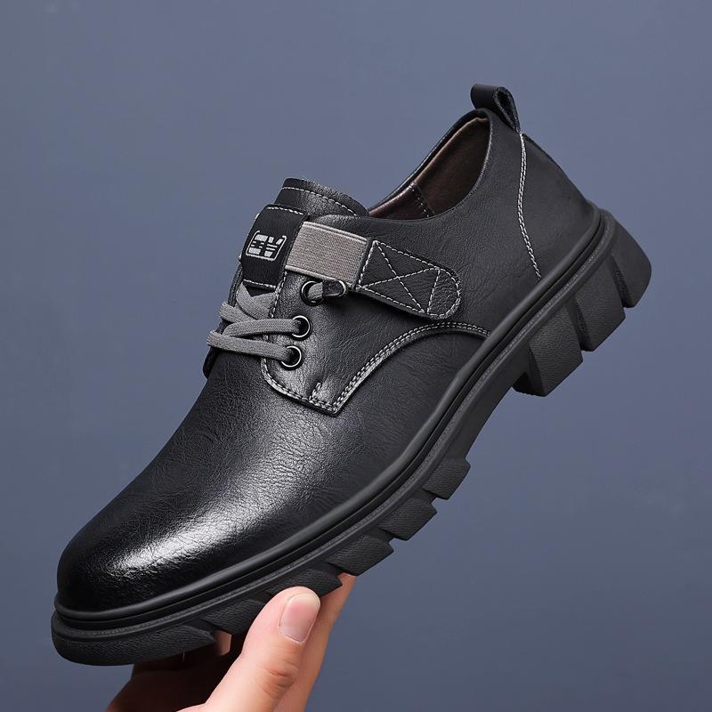 High-end British men's new breathable business men's shoes soft sole versatile non-slip casual leather shoes tooling soft leather