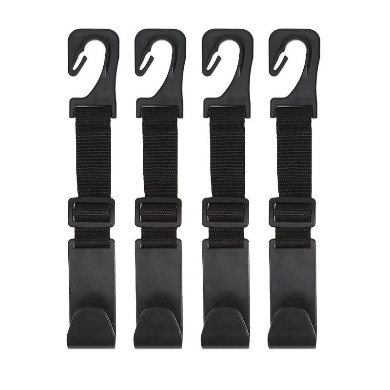 4Pcs/set Adjustable Car Seat Headrest Hook Large Load-bearing Easy To Install Car Seat Back Purse Hanger Space-Saving Reusable