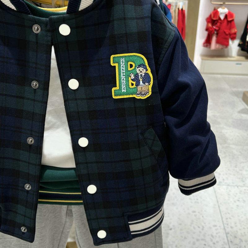 Boys' Plaid Baseball Casual Jacket - Spring/Autumn 2025