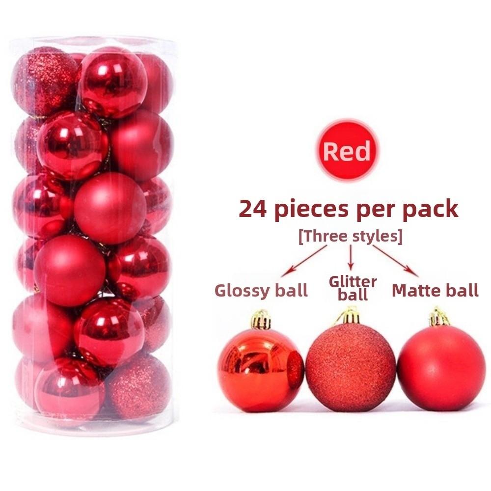 24Pcs Plastic Christmas Balls 3/5CM Xmas Tree Baubles Christmas Tree Ornaments  Xmas Tree