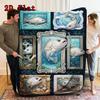 Ocean Life Collage 2D Flat Pattern Flannel Blanket, High quality All Seasons, Home Decor, Warmth and Comfort, Perfect for Christmas Gifts.
