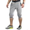 Sports Pants for Men, Casual Jogging Shorts, Elastic Fitness Pants, Light Plate, Solid Color