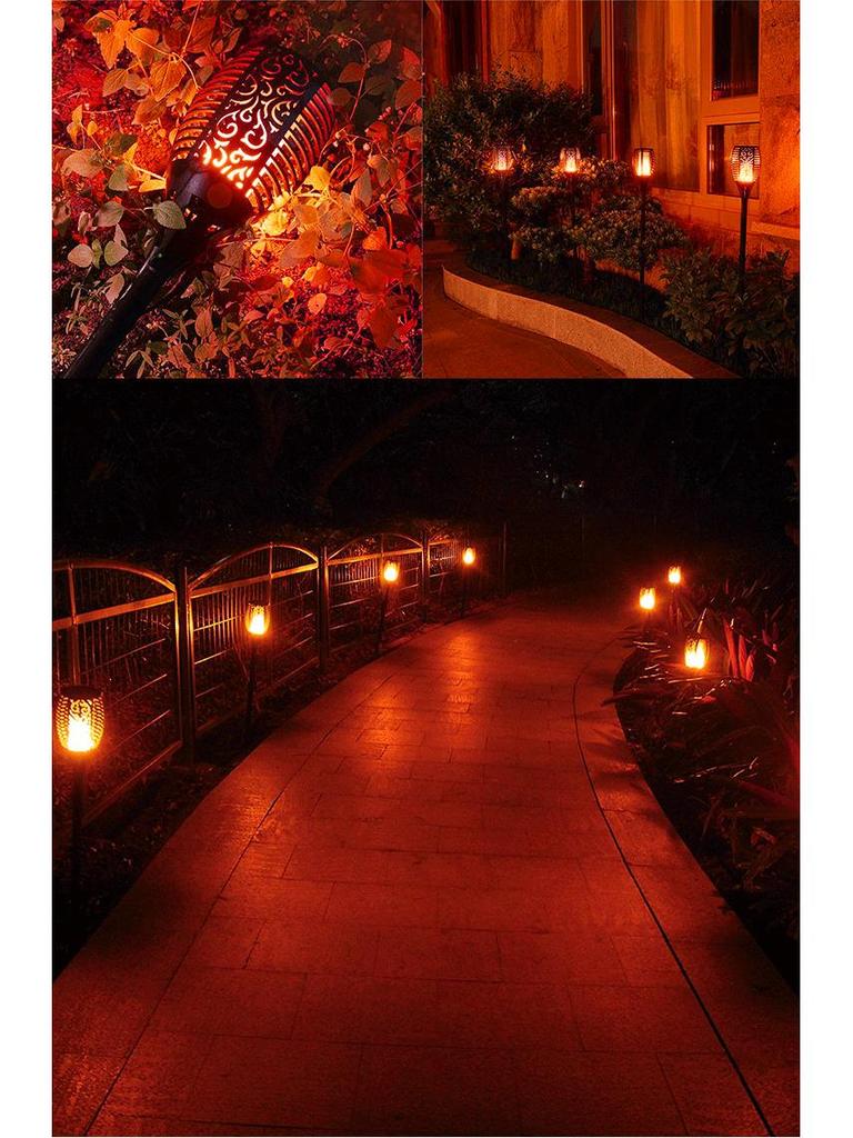 Cross-Border Solar Flame Ground Plug Torch Lights for Outdoor Garden and Lawn