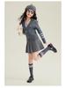 2025 Girls' Academy Style Knit Cardigan with Two-Piece Korean Slimming Skirt Set