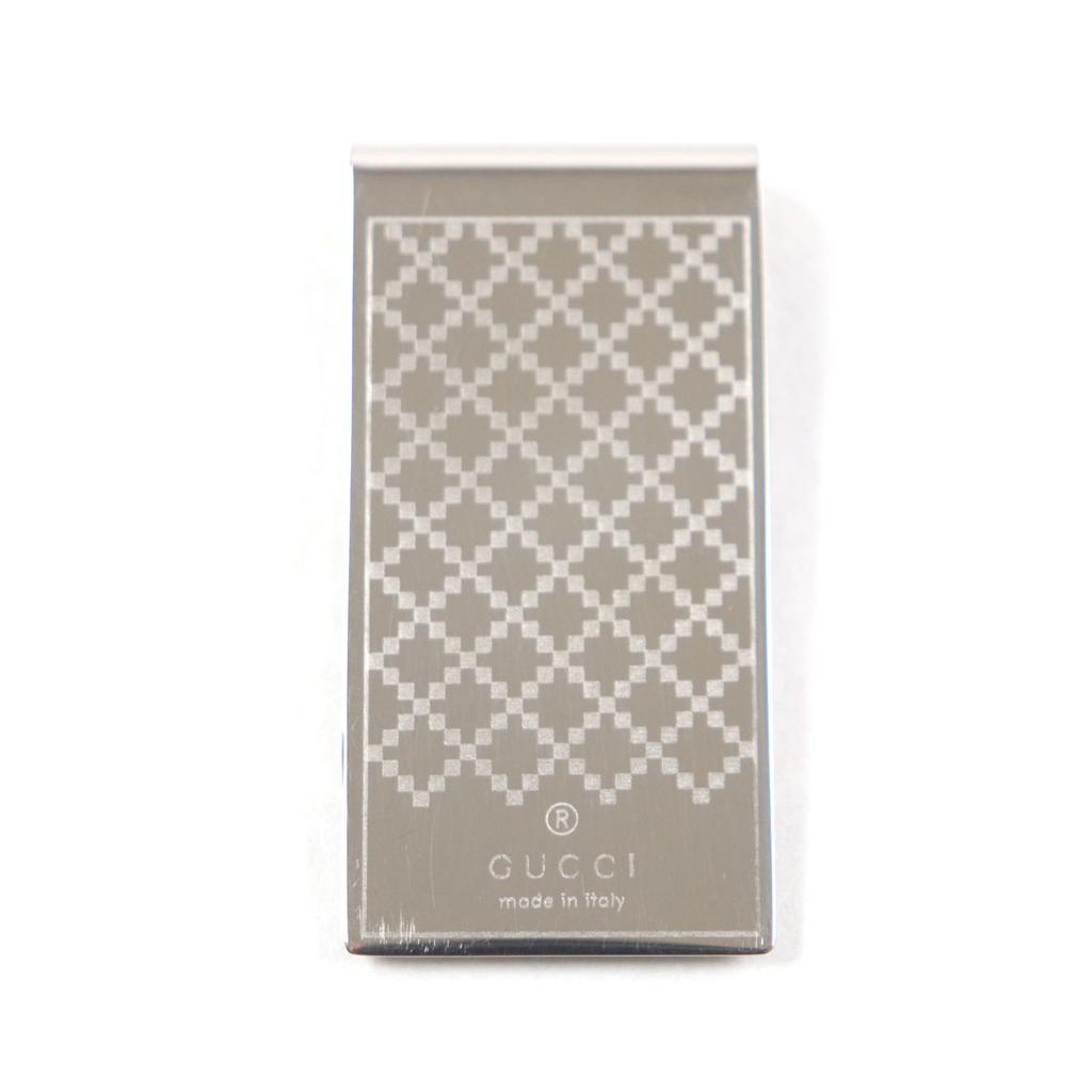 Very Good GUCCI Money clip Diamante Bill Clip with Logo Silver mens Used
