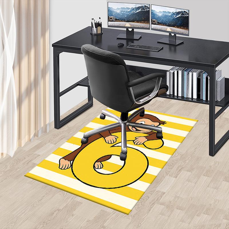 1PC Curious George Anti-slip carpet, suitable for Office, bedroomand playrooms. It can also be used as a sofa footrest cover-R112