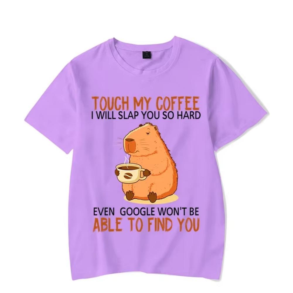Touch My Coffee I Will Slap You So Hard Graphic Tshirt Funny Capybara Tshirt Fashion Harajuku T-shirt Women Men Brand Tshirt