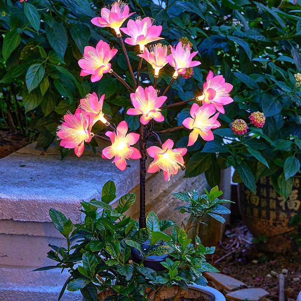 Plug-in Blume Solar Stehleuchte Simuliert Wasserdicht Landschaft Rasenlampe Warmes Licht Farbiges Licht Gartenleuchten Rasen Hinterhof