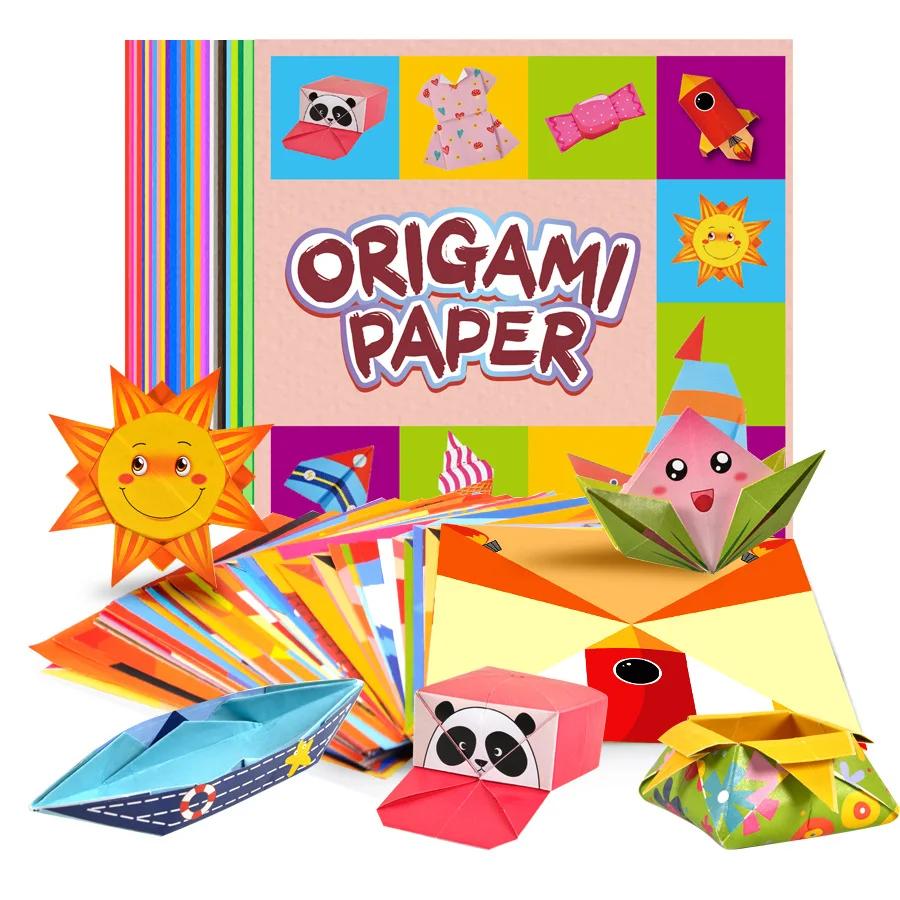 

Children s colorful origami set, double-sided origami paper and instruction manual, suitable for DIY art and handmade projects