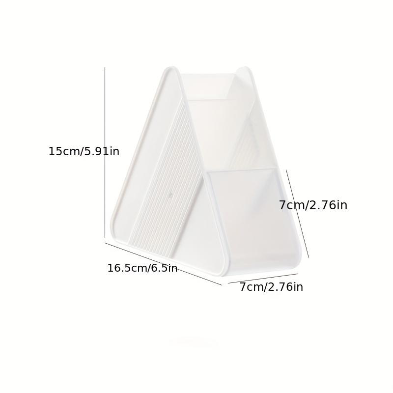 

1 шт. Пластиковый треугольный органайзер в японском стиле – Настольный держатель для ручек для студенческих канцелярских товаров, Многофункциональное наклонное хранилище для косметики белый