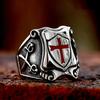 Vintage Knights Templar Cross Shield Rings For Men Gothic Punk 316L Stainless Steel Masonic Rings HipHop Rock Biker Jewelry Gift