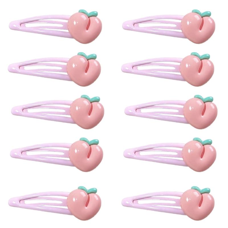 8PCS Cute Fruit Hair For Girls Kids Resin Barrettes For Baby Fine Hair Styling Accessories