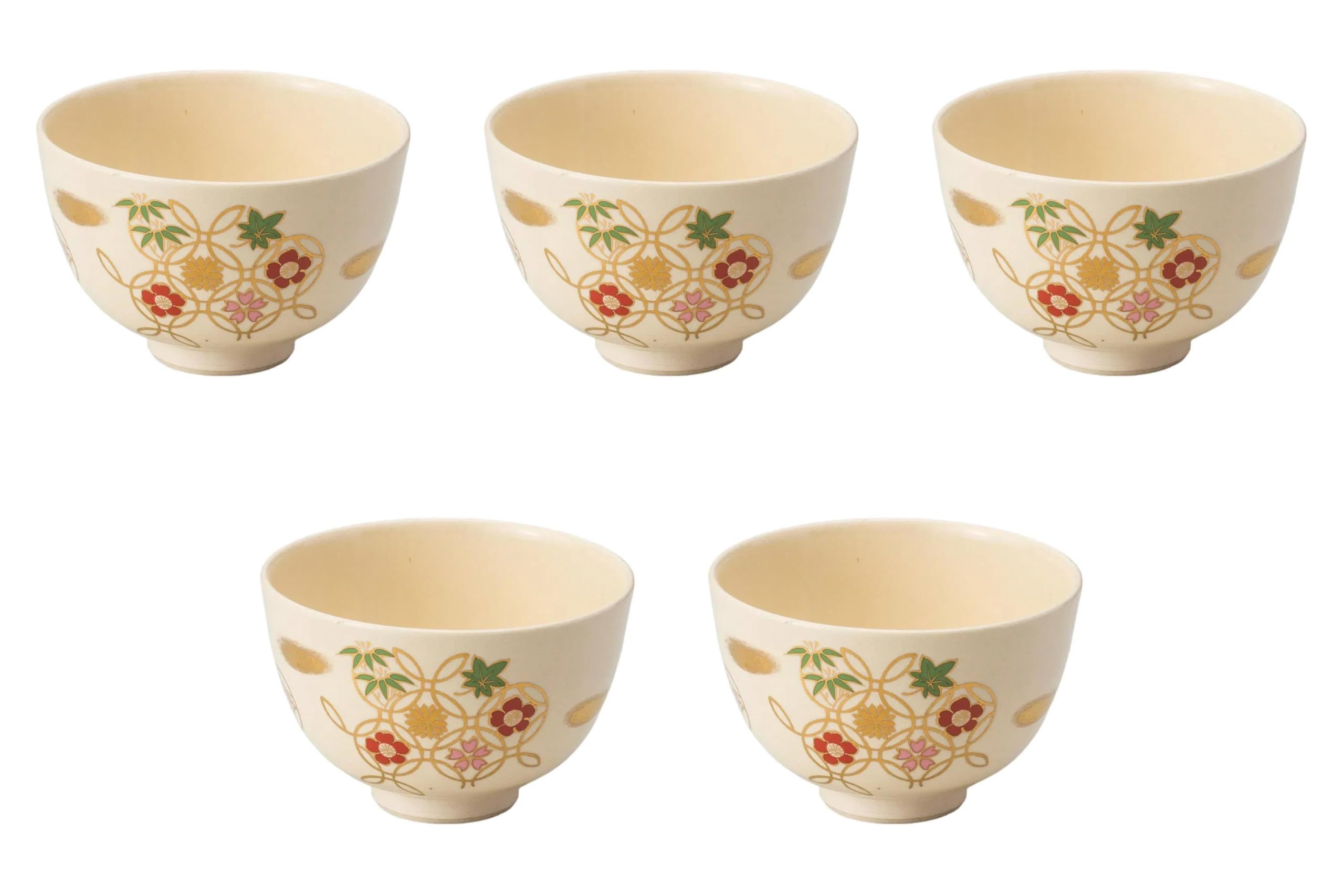 

Set of 5 Ninsei Flower Shippo Matcha Bowls x Matcha Bowls Setomonohonpo [12 7.5cm]