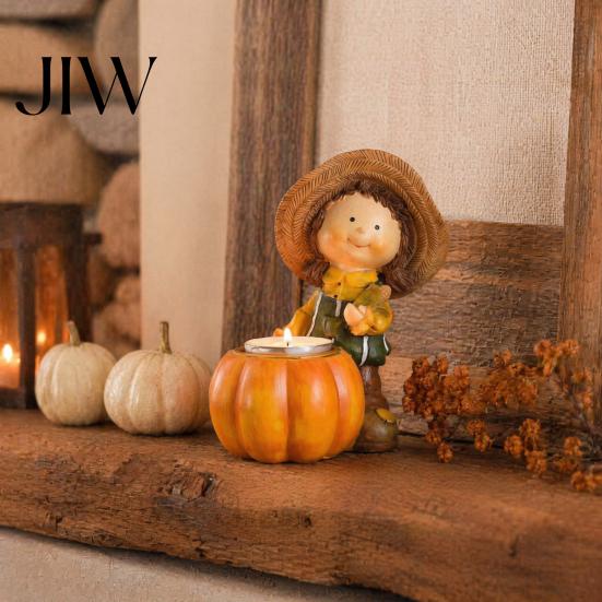 Autumn Harvest Home Decorations Figurine Ornament, Decorative Resin Statue, Turkey/Scarecrow/Pumpkin Thanksgiving Table Decor Tabletop Centerpiece for