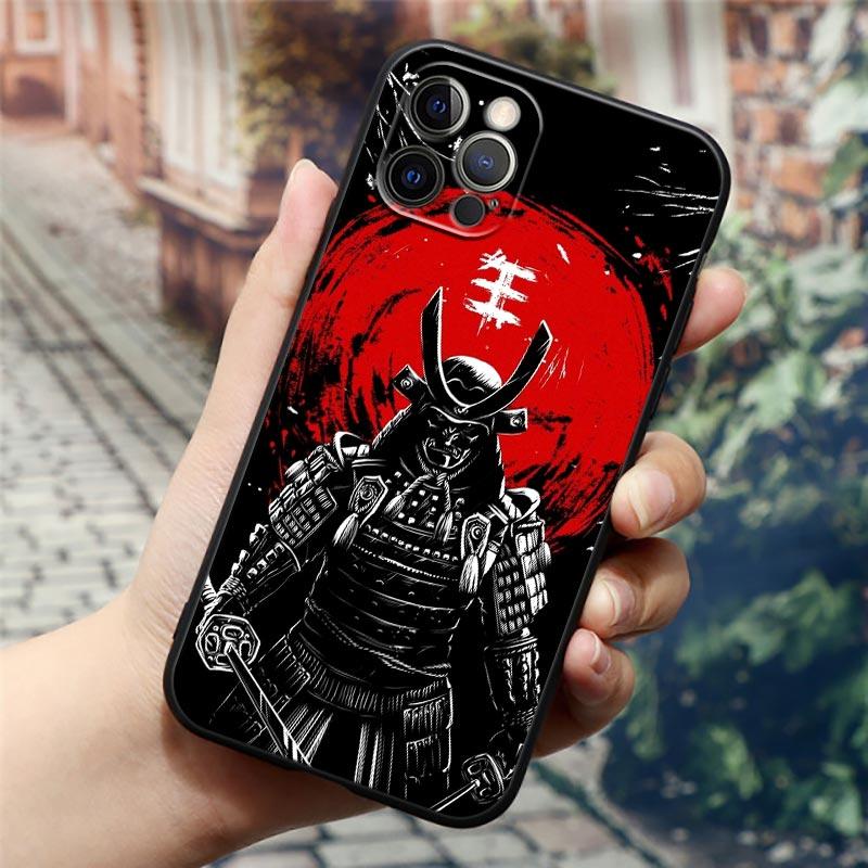 Samurai Ghost Hannya Ukiyo-E Mask Tattoo Phone Case For Apple iPhone 16e 16 15 14 13 12 11 Pro Max XR XS 8 Plus Back Cover Cases