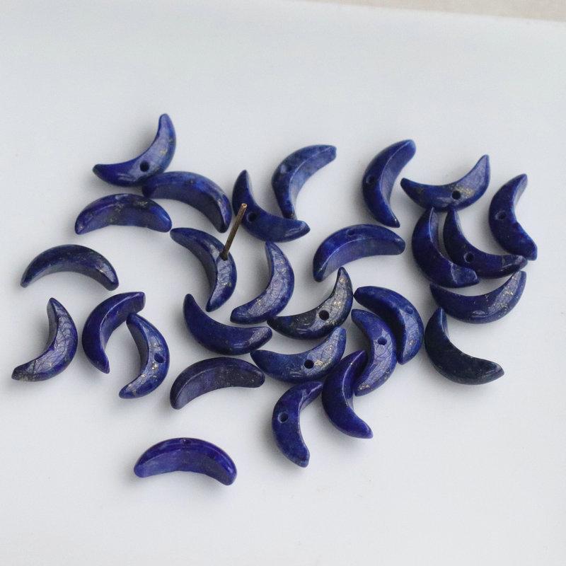 13mm Crescent Half-Drilled Natural Crystal Semi-Precious Stone for DIY Earrings