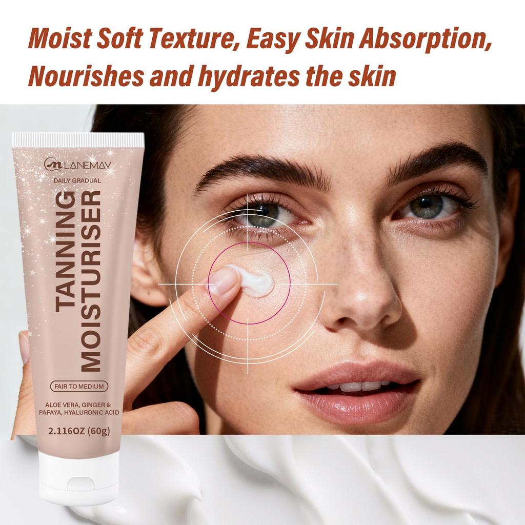Tanning Moisturiser-Gentle Formula Sutable For A Variety Of Skin Types -Seamless, Even Skin Tone-Quick To Apply And Non Sticky-60g
