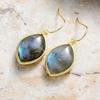 Premium Bohemian Light Luxury Water Drop Natural Elongated Stone Earrings Earrings Popular Jewelry