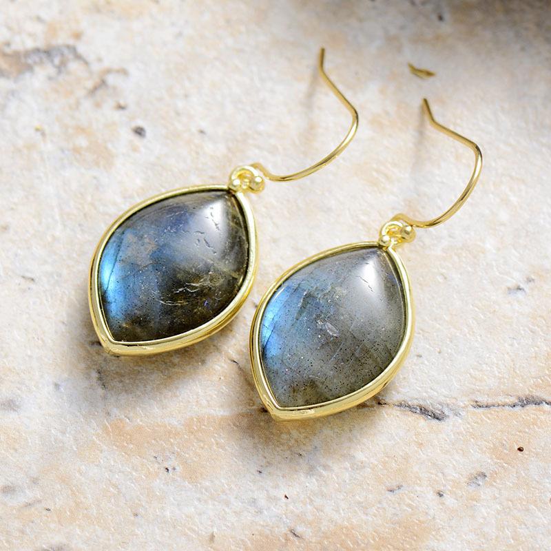 

Premium Bohemian Light Luxury Water Drop Natural Elongated Stone Earrings Earrings Popular Jewelry