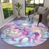 1PC Unicorn Fantasy Non-Slip Floor Round Carpet, Office, Family, Bedroom, Large Area Rug Indoor Rugs, Vibrant Colors-Z0499