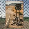 Vintage Route Motorrad Blechschild Retro Wüsten-Highway Wanddeko Abgenutzte Biker Kunst Plakette für Garage Man Cave
