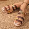 New Summer European American Style Open Toe Color Block Comfortable Outdoor Beach Slide Sandals