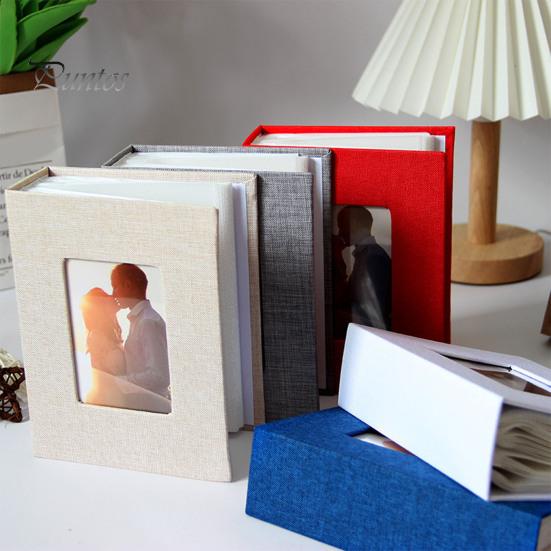 Zásuvné fotoalbum Plátěný obal 50 stran 100 kapes 4 x 6 palců Svatební cestování Miminko Děti Rodinné výročí Kolekce obrázků Kniha
