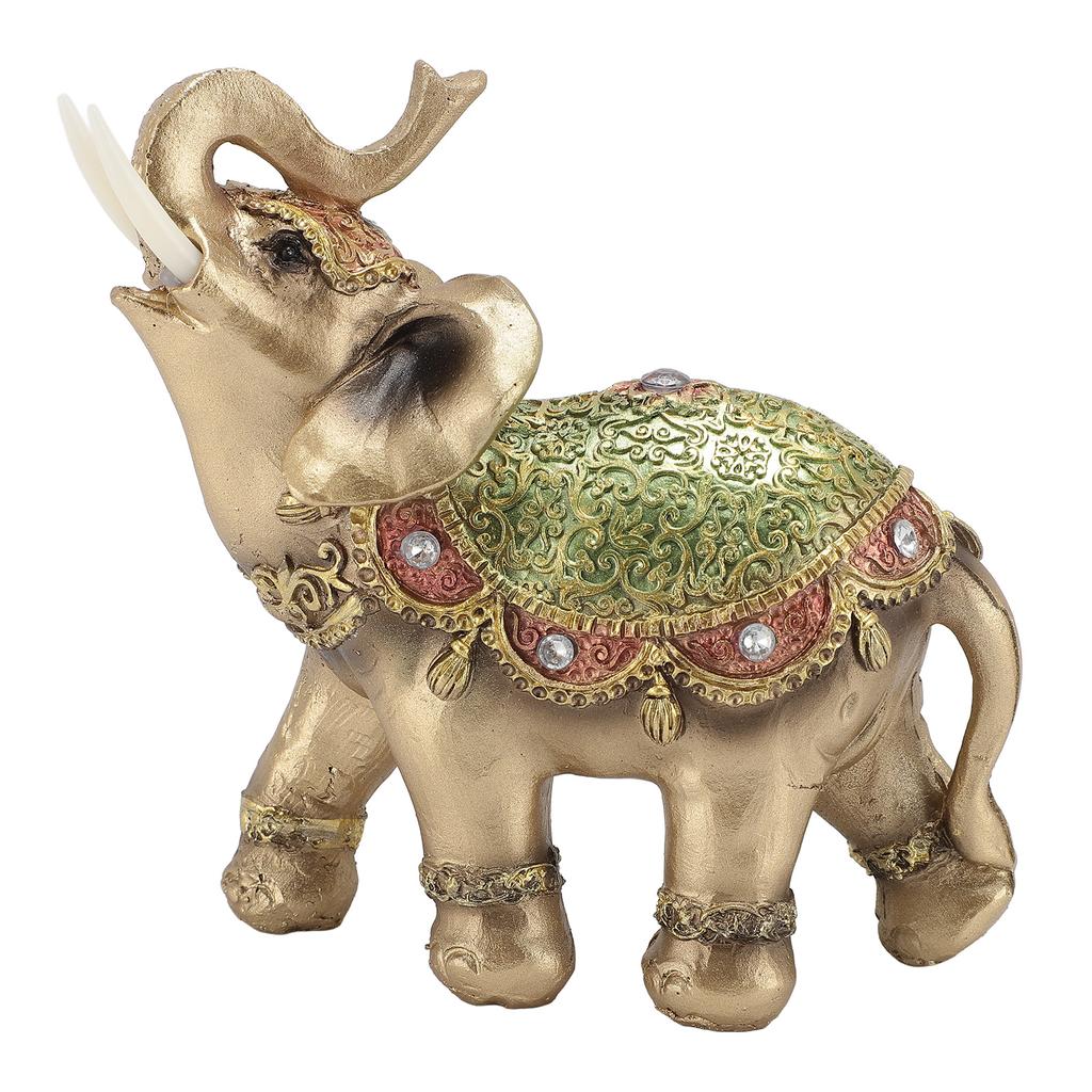 Elephant Statue Wealth Lucky Feng Shui Elephant Figurine Home Decor House Warming Present TV Cabinet Entryway
