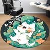 1pc Floral Cat Office Round Area Rug, Indoor Mat Suitable For Office, Under Office Chairs Bedroom Living Room Home Decor177