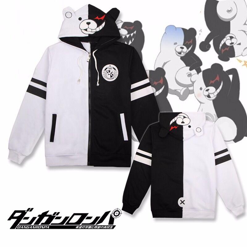 Stilingas unisex Danganronpa Monokuma Cosplay Hoodie su patogiu minkštu audiniu