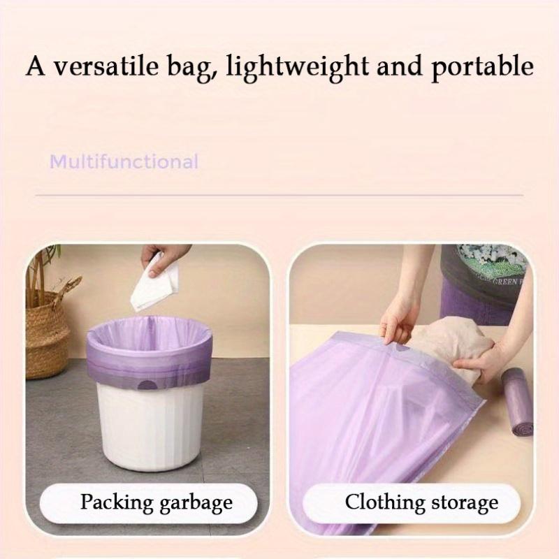 100 Sacs Poubelles Parfumé Portables à Cordon de Serrage Ménage, Fête et Réunion Sacs Poubelles Mauves