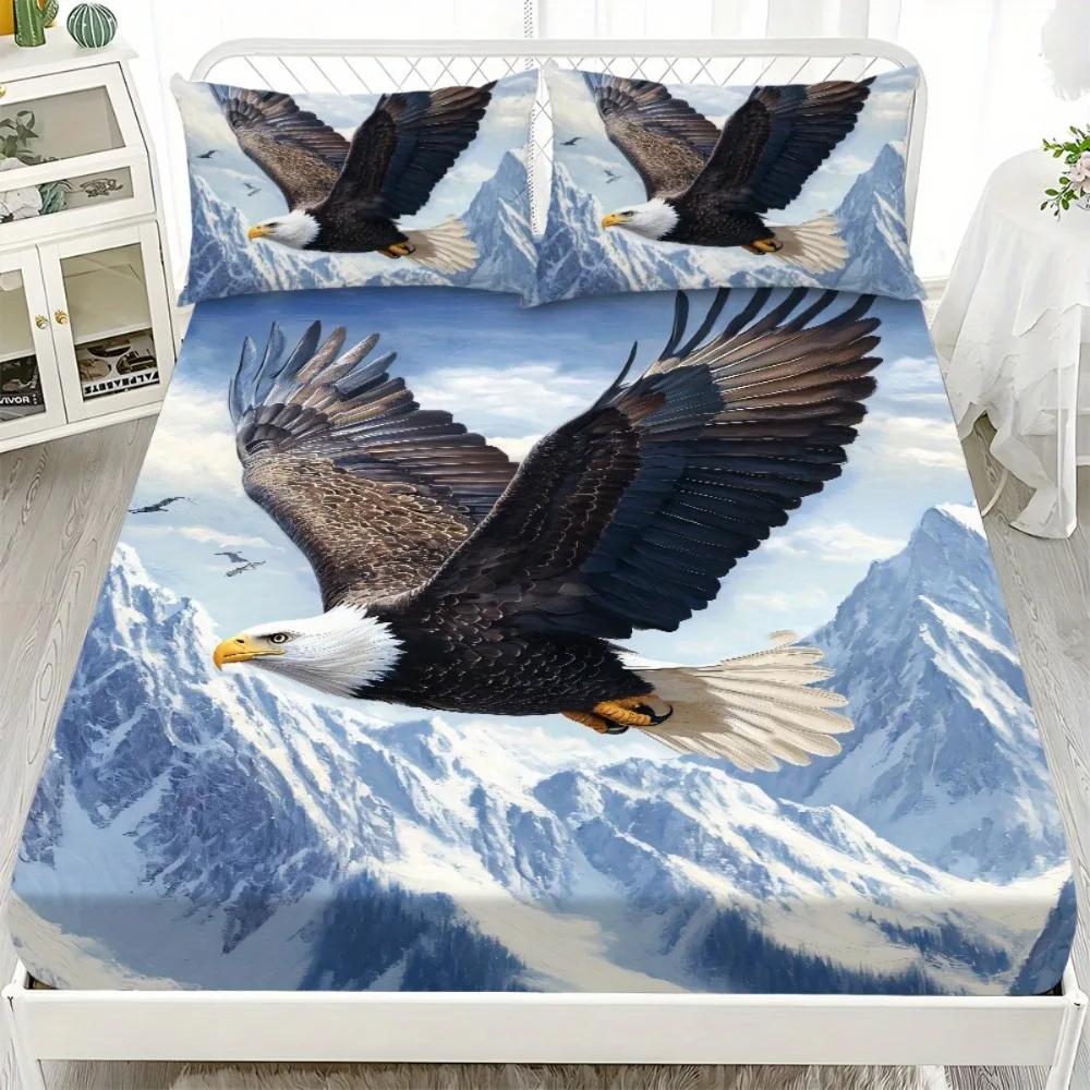 1 Stück Spannbettlaken Lila Katze Drachenaugen Spinne Gedruckt 100% Polyester Atmungsaktives Bettwäscheset für Heimdekor Ohne Kissenbezug