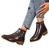 Women's Round Toe Block Heel Boots with Belt Side Zipper for Fall Winter