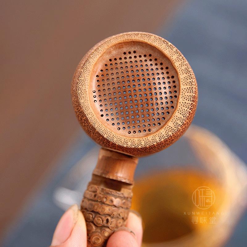 1 st Naturlig Bambu Te-sil Sil för Tebryggning Dryckesvaror Tillbehör Durkslag Prylar