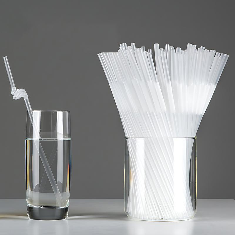 100PCS/Set Drinking Straws Black Transparent Colored Disposable Beverage Straws Milk Tea Bar Party Wedding Kitchen Accessory ZYF