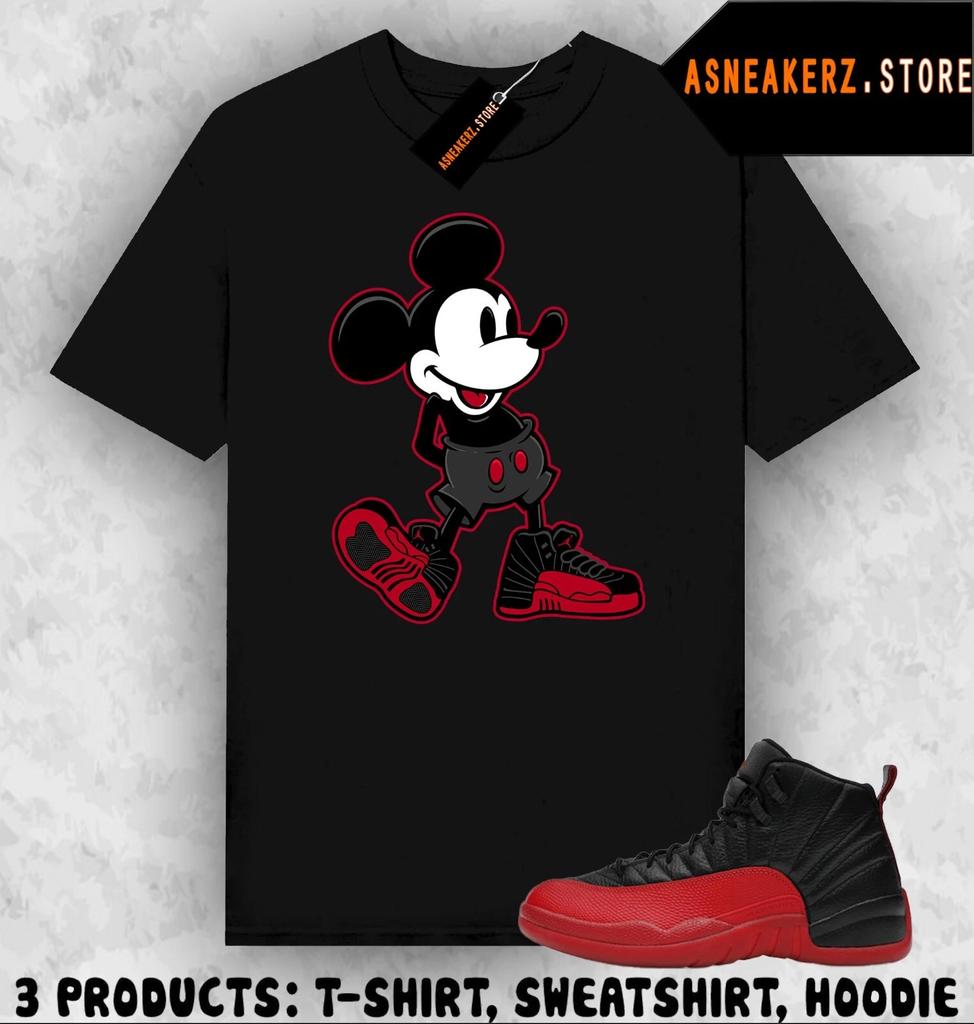 Shirt To Match AJ 12 Flu Game Sneaker Matching Tee Sneakerhead M Mouse T-Shirt