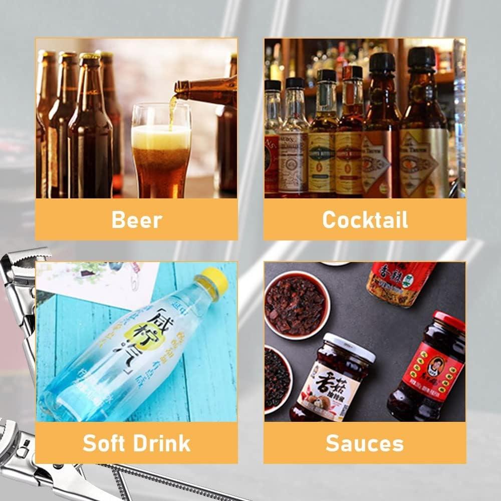 1/2pc New Non-slip Stainless Steel Can Opener Adjustable Bottle Opener Adjustable Multifunctional Stainless Steel Can Opener