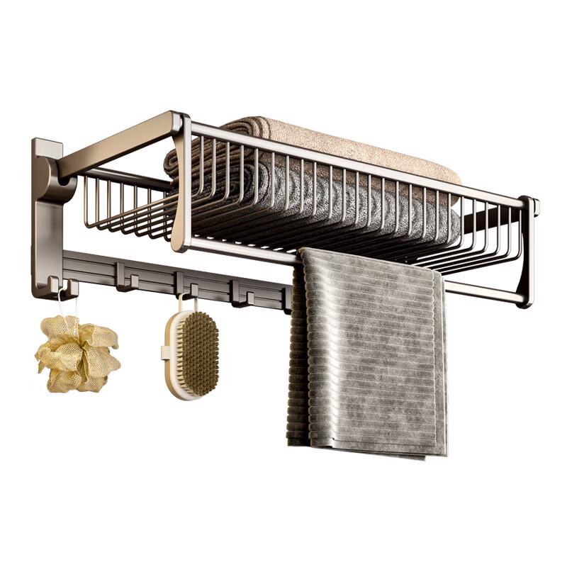 cmaos Wall-Mounted Bathroom Towel Rack with Shelf