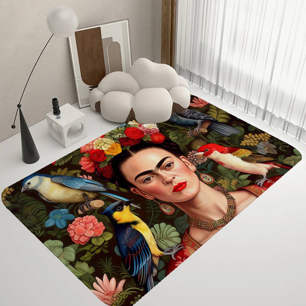Tappetino Vintage Artista F-Frida K-Kahlo Stanza dei Bambini Decorazione Camera da Letto Balcone Tappetino Antiscivolo Tappetino Ingresso Tappeto